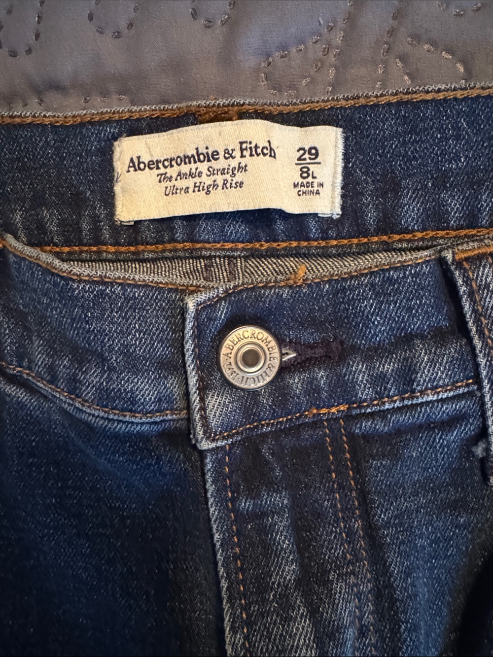 Abercrombie & Fitch Dark Indigo The Ankle Straight Ultra High Rise Jeans - Picture 2 of 3